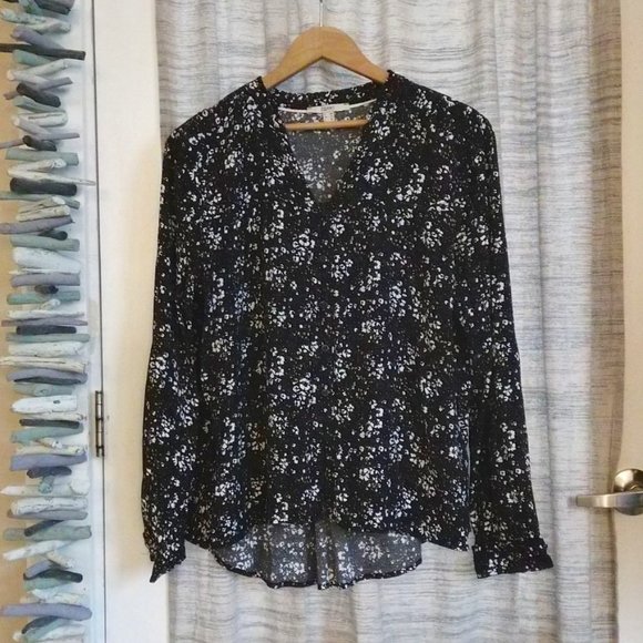 Vintage Esprit Boho Flowy Abstract Floral Button Down Blouse - Picture 1 of 8